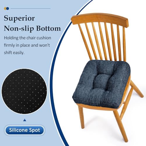 downluxe Chair Cushions for Dining Chairs 2 Pack, Tufted Indoor Chair Pads - Image 3