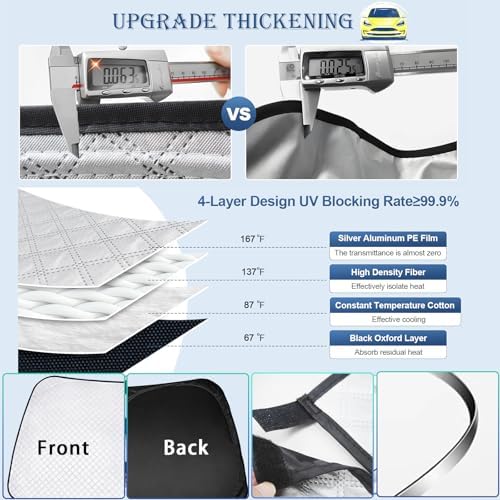 KMF 8pcs Full Sun Shades for Tesla Model X 2016-2021 Accessories, Car Window - Image 5