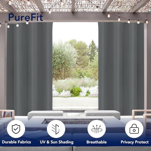 PureFit Outdoor Curtains for Patio Waterproof Weatherproof Outside Curtains - Image 3