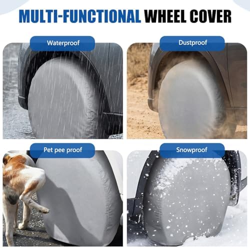 2 Pack Trailer Tire Covers, Waterproof Anti-UV Tough Wheel Covers Protector - Image 6