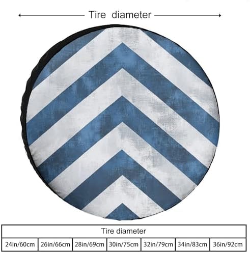 Blue and White Chevron Spare Tire Cover Modern Chevron Wheel Tire Covers - Image 2