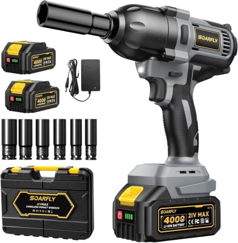 SOARFLY 1/2" Cordless Impact Wrench, 738 Ft-lbs Impact Gun by SOARFLY