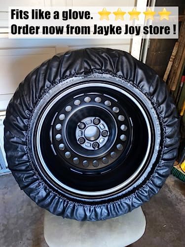Black Spare Tire Cover, Waterproof PVC Leather - Image 5