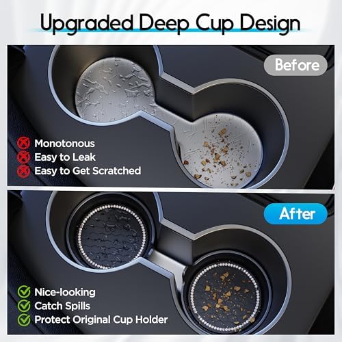 Amooca 4-Pack Car Cup Holder Coaster Bling Crystal Rhinestone Car Interior - Image 3