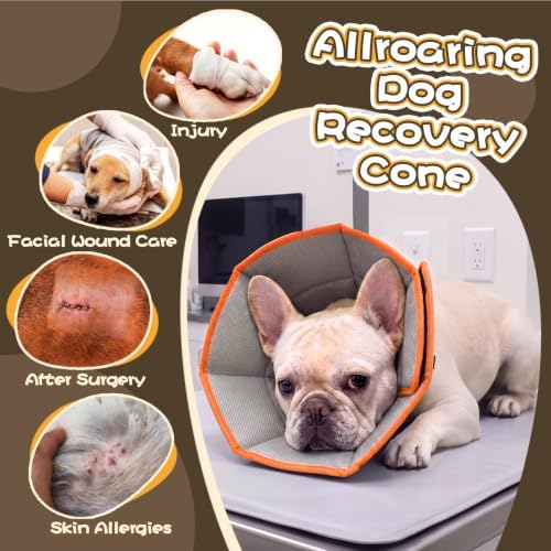 Allroaring Soft Dog Recovery Cone Adjustable Stop Licking Wounds Orange S - Image 5