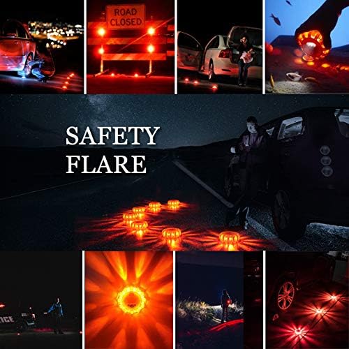 Tobfit 3 Pack LED Road Flares Emergency Lights Roadside Safety Beacon Disc - Image 4