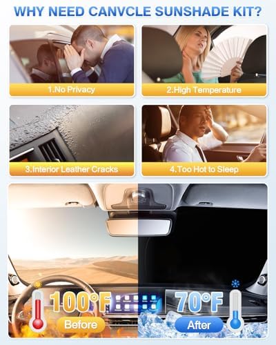 Canvcle Sunshades for 2020-2025 Subaru Outback Accessories Windshield Sun Shade - Image 3