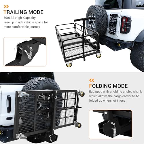 750 LBS Heavy Duty Folding Hitch Cargo Carrier, Pickup Truck, Camping & Travel - Image 5