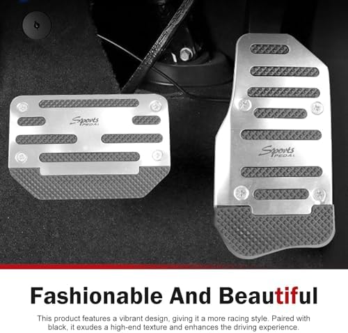 2 PCS Car Pedal Pads Set, Non-slip Alloy Gas and Brake Pedals Covers, Automatic - Image 6