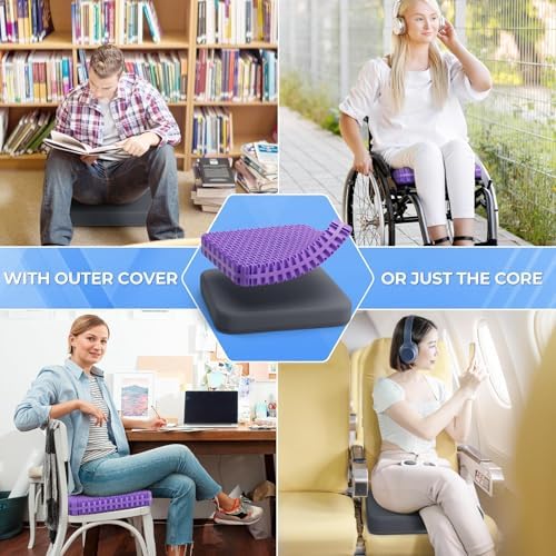 TushGuard Gel Seat Cushion for Long Sitting, Breathable Thick Patent Design - Image 6