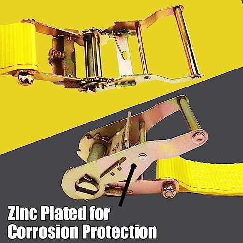 KJE E-Track Ratchet Straps, 4 Pack 2" x20' Heavy Duty Cargo Tie-Downs, 4500LBS - Image 4