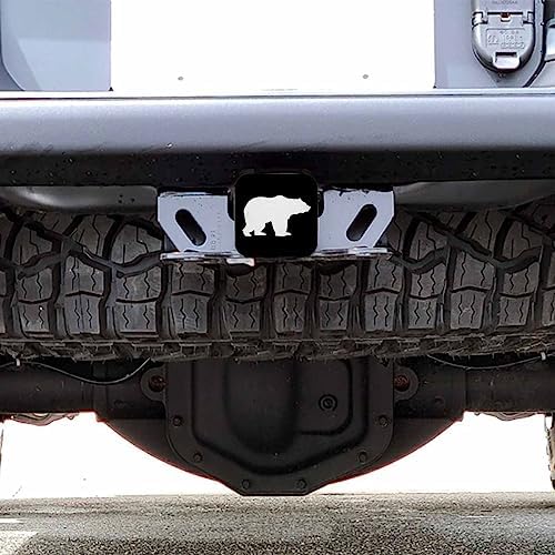 White Bear Receiver Hitch Tube Cover Cute Animal Bear Walking Car Rear Trailer - Image 6