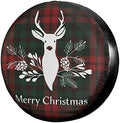 Merry Christmas Deer Tartan Plaid Buffalo Spare Tire Cover Wheel Tire Cover Fit by Foruidea