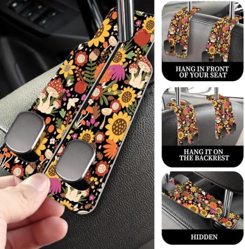 PU Leather Car Seat Hook, Storage Headrest Hanger, Cute Car Backseat Organizer - Image 2