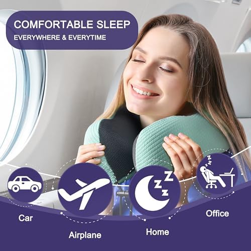 napfun Neck Pillow for Travel, Memory Foam Airplane Pillow - Image 6