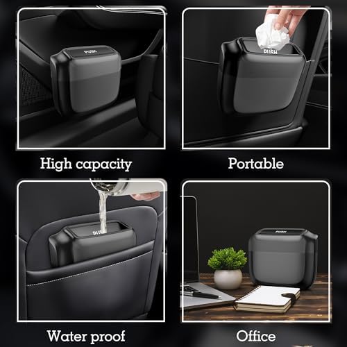 2 Pack Car Trash Can with Lid, Built-in Storage Garbage Bag - Image 5