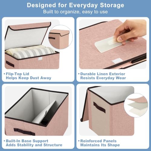 Bagnizer Linen Fabric Foldable Storage Cube Bin Organizer Basket - Image 6