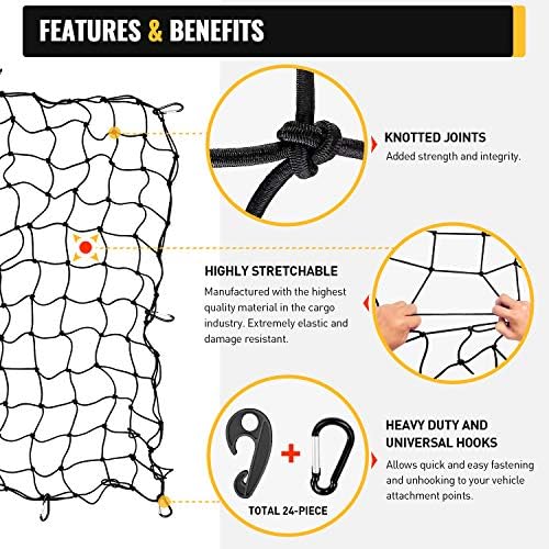3'x4' Bungee Cargo Net for Truck Bed Stretches to 6'x8' | No Gaps Securing - Image 4