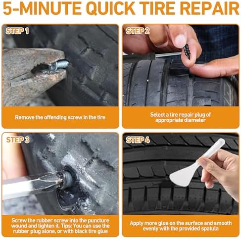 40 PCS Quick Fix Screw-in Tire Plug Kit - Image 5