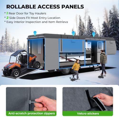 Fonzier 5th Wheel RV Cover, 9 Layers Heavy Duty RV Cover Fits 40.1-43FT - Image 6