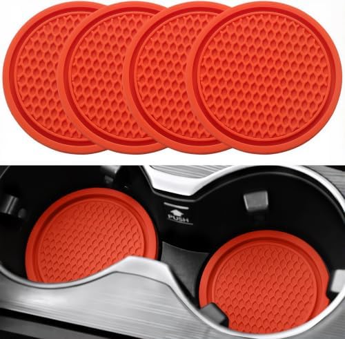 SINGARO Car Cup Coaster, Car Interior Accessories, Lava Orange by SINGARO