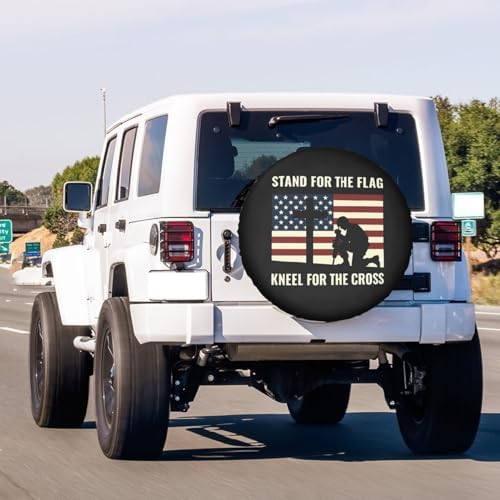 Stand for The Flag, Kneel for The Cross Spare Tire Cover Dust-Proof Wheel Tire - Image 3