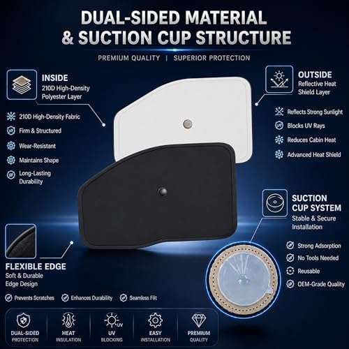 Front Side Window Sun Shade for 2008-2016 Fo'rd F250 F350 Super Duty, 2Dr - Image 6