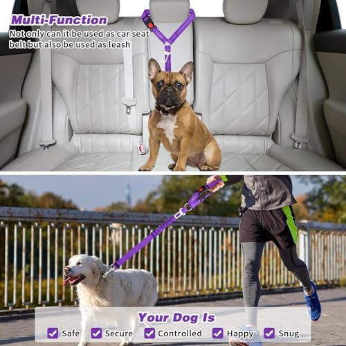 BWOGUE Dog Seat Belt for Car, Headrest Restraint Reflective Bungee, 1 Pack - Image 7