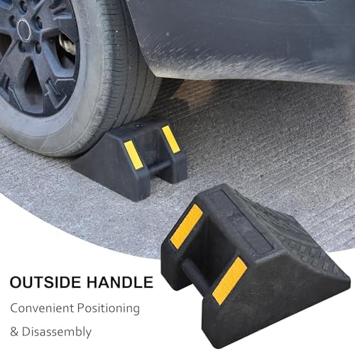 OrangeStar 4-Pack Heavy Duty Rubber Wheel Chocks - Image 5