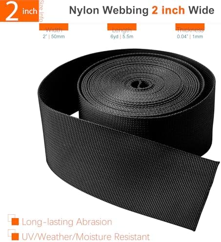 HISUNTEC 2 inch Straps Buckles Set: Nylon Webbing Strap 6 yard, Side Release - Image 3