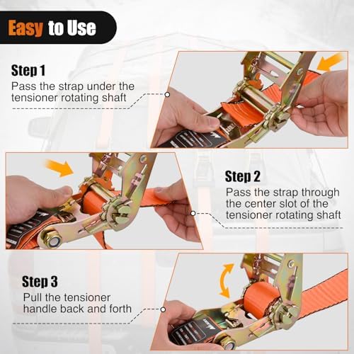 Nilight Flat Hook Ratchet Straps 4 Pack 2 in x 30 Ft - Image 6
