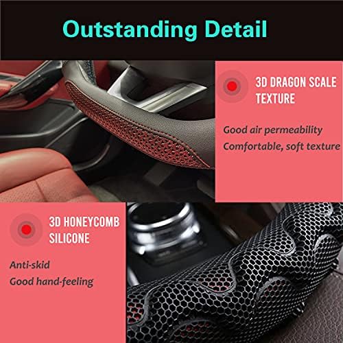PINCTROT D Shaped 14 Inch Small Steering Wheel Cover Great Grip - Image 3