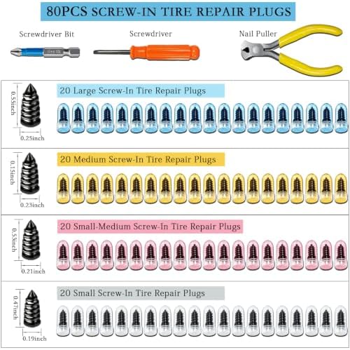 80Pcs Tire Repair Rubber Nails Kit - Image 2