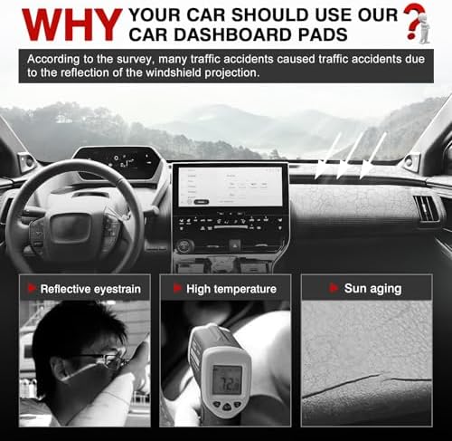 Autorder Dashboard Cover Mat for Toyota bZ4X /Subaru Solterra 2023 2024 2025 - Image 2
