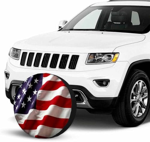 American Flag Waving in The Wind Spare Tire Cover - Image 3