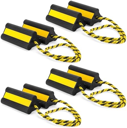 4 Pair Heavy Duty Rubber Wheel Chocks by Datanly