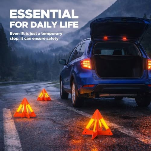 Safety Triangles for Vehicles, 6 Set Emergency Warning Reflective Triangles - Image 5