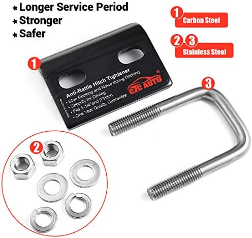 CZC AUTO Hitch Tightener Anti Rattle 304 Stainless Steel - Image 3