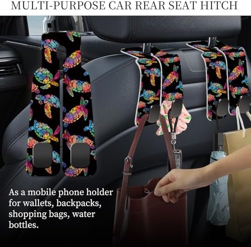 PU Leather Car Seat Hook, Storage Headrest Hanger, Cute Car Backseat Organizer - Image 2