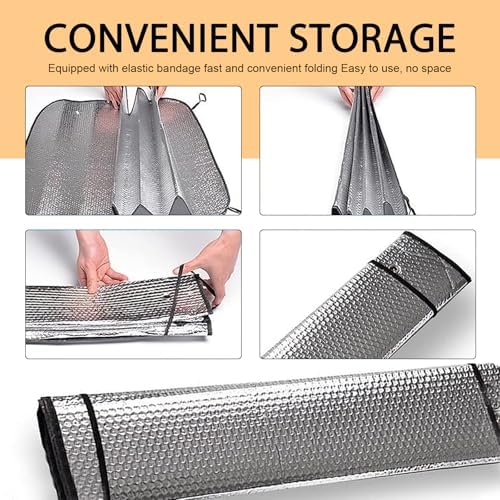 Accordion Foldable Windshield Sun Shade, Reflective Sunlight Highly Effective - Image 5