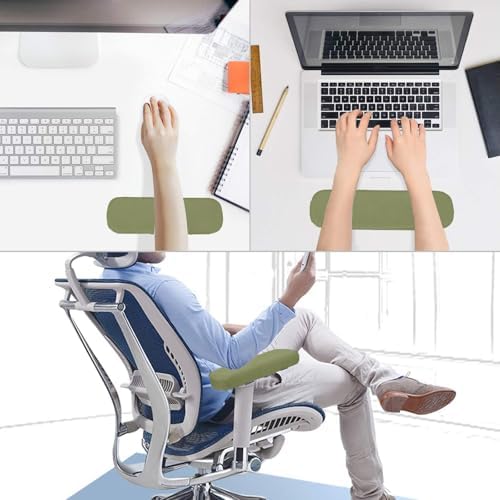 MOSISO Chair Armrest Pads, Home/Office Chair Arm Rest Covers, Olive Green - Image 5