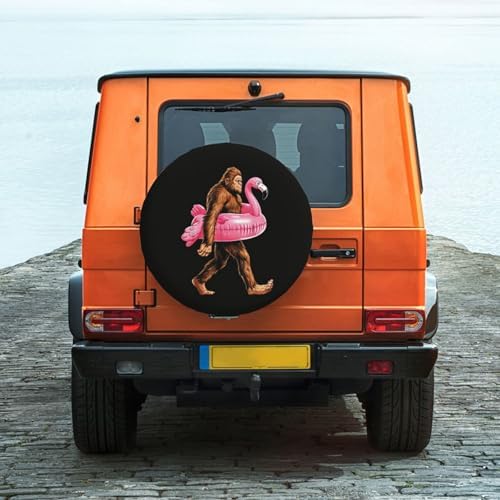 Spare Tire Cover with Bigfoot Flamingo Pattern Wheel Covers 17inch - Image 5