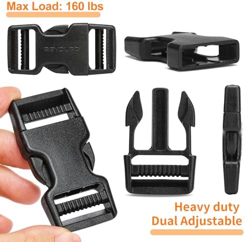 BEYOURD Buckles and Straps Set 1": 6 Yards of Thick Nylon Webbing, 12 Tri-Glide - Image 3