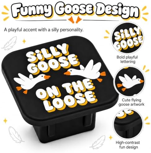 Silly Goose on the Loose Trailer Hitch Cover, 2 Inch Rubber Receiver Plug - Image 5
