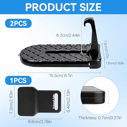 2 Pcs Car Door Step, Aluminum Alloy Car Door Latch Steps, Heavy Duty Doors - Image 2