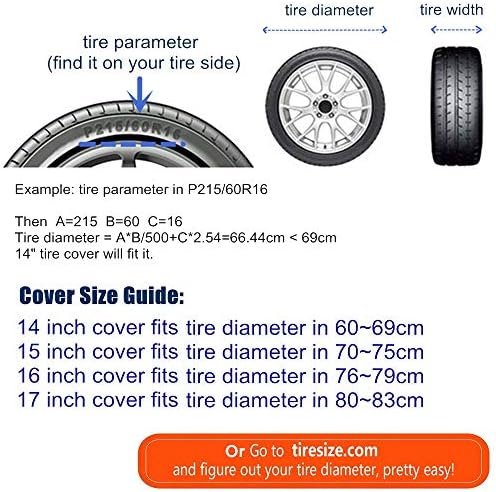 Spare Tire Covers 15 inch PVC Leather White Wheel Tire Cover Rim Protector - Image 2