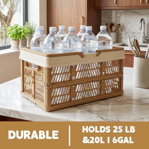 VALESKA Collapsible Crate 20L, Foldable Plastic Milk Crates - Image 4