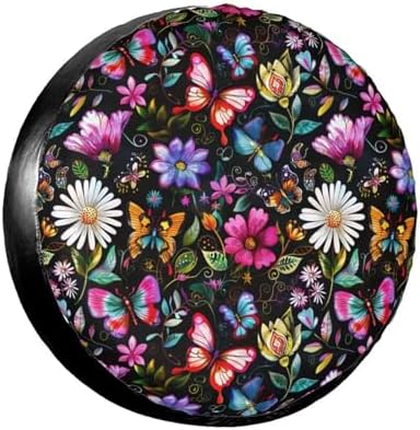 Cute Daisy Spare Tire Cover Pink Wheel Tire Cover Fit Trailer, SUV and Many by MAGIFUN