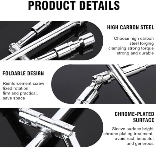 14-Inch Cross Lug Wrench, Foldable 4 Way Lug Nut Removal Tool, Universal Tire - Image 5