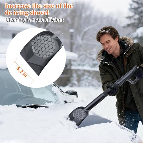 3-in-1 Ice Scraper for Car Windshield, 25.8 inch Emergency Snow Shovel - Image 2